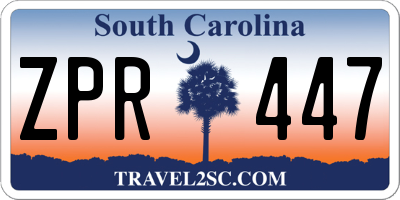 SC license plate ZPR447