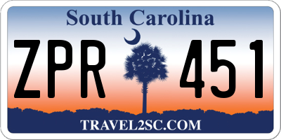 SC license plate ZPR451