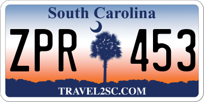 SC license plate ZPR453