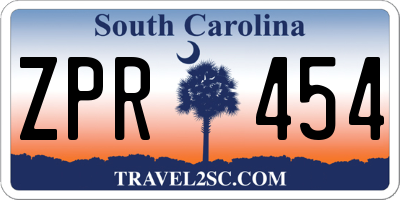 SC license plate ZPR454
