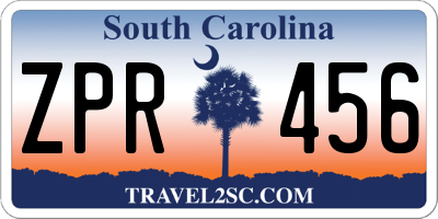 SC license plate ZPR456