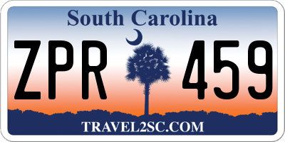 SC license plate ZPR459