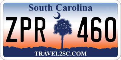 SC license plate ZPR460