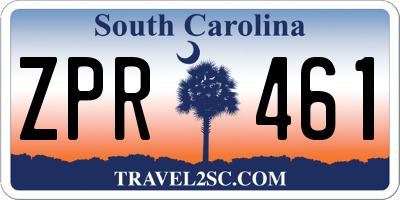 SC license plate ZPR461