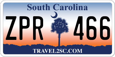 SC license plate ZPR466
