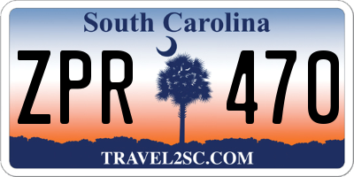 SC license plate ZPR470