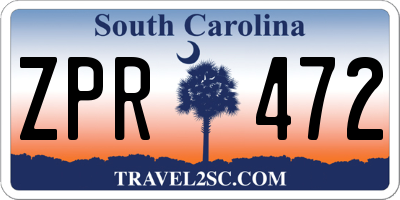 SC license plate ZPR472