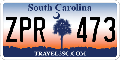 SC license plate ZPR473