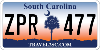 SC license plate ZPR477