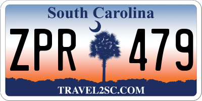 SC license plate ZPR479