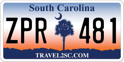 SC license plate ZPR481