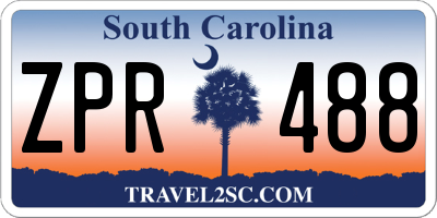 SC license plate ZPR488