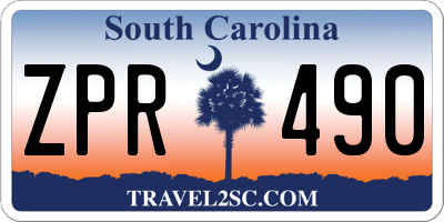 SC license plate ZPR490