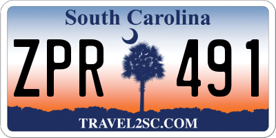 SC license plate ZPR491