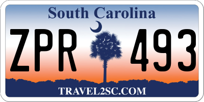 SC license plate ZPR493