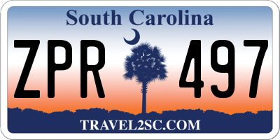 SC license plate ZPR497