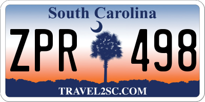 SC license plate ZPR498