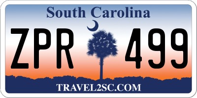SC license plate ZPR499