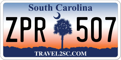 SC license plate ZPR507