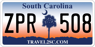 SC license plate ZPR508