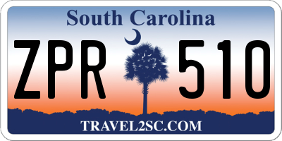 SC license plate ZPR510