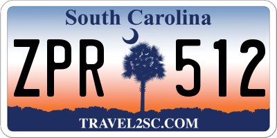 SC license plate ZPR512