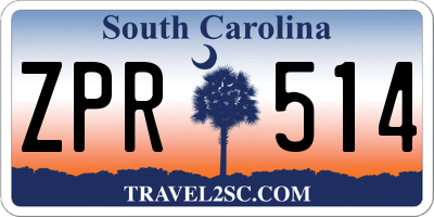 SC license plate ZPR514