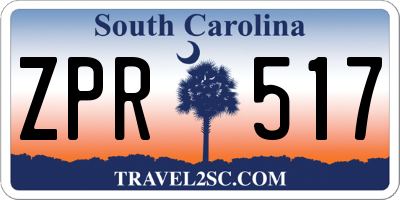 SC license plate ZPR517