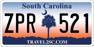 SC license plate ZPR521