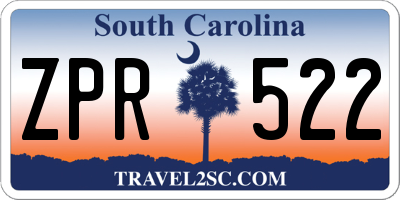 SC license plate ZPR522