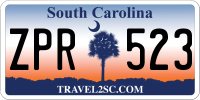 SC license plate ZPR523