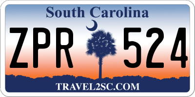 SC license plate ZPR524