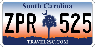SC license plate ZPR525