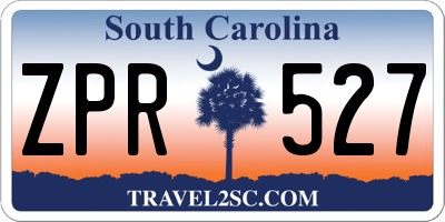 SC license plate ZPR527