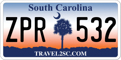 SC license plate ZPR532