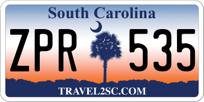 SC license plate ZPR535