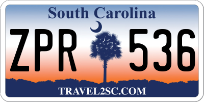SC license plate ZPR536