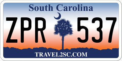 SC license plate ZPR537
