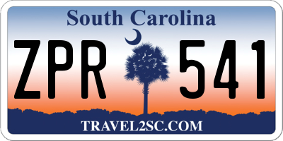 SC license plate ZPR541