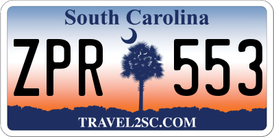 SC license plate ZPR553