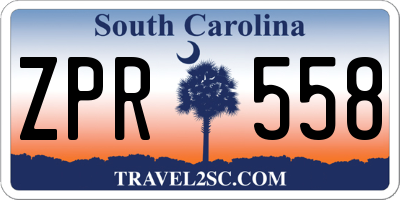 SC license plate ZPR558