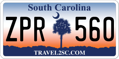 SC license plate ZPR560