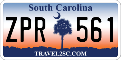 SC license plate ZPR561