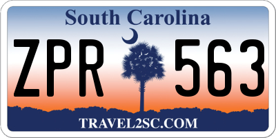 SC license plate ZPR563