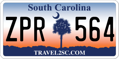 SC license plate ZPR564
