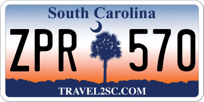 SC license plate ZPR570