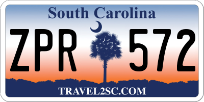 SC license plate ZPR572
