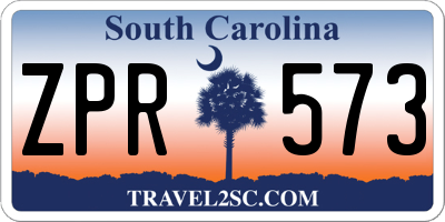 SC license plate ZPR573