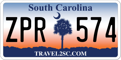 SC license plate ZPR574