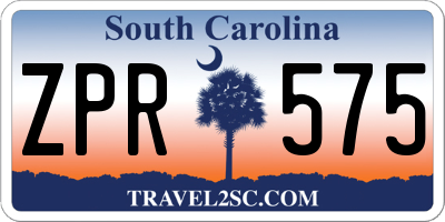 SC license plate ZPR575